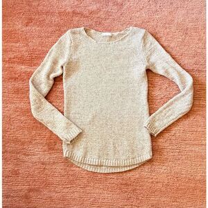 Dalia Knit Sweater Size S Beige Cotton Blend Lightweight